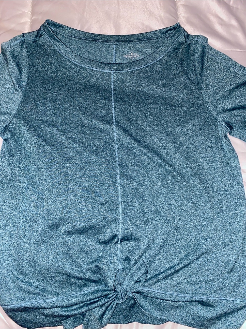 St. John's Bay Teal Twist-Knot Short Sleeve Tee